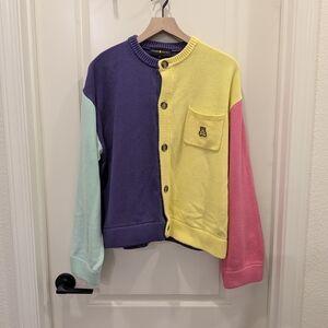 Teddy Fresh Women's Colorblock Cardigan - Purple, Yellow, Mint, Pink